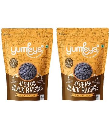 Yumleys Premium Afghani Black Seedless Raisin Kali Kismis 250gm (Pack of 2)