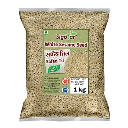 Sigotar White Sesame Seeds, Pure and Natural, 1 kg