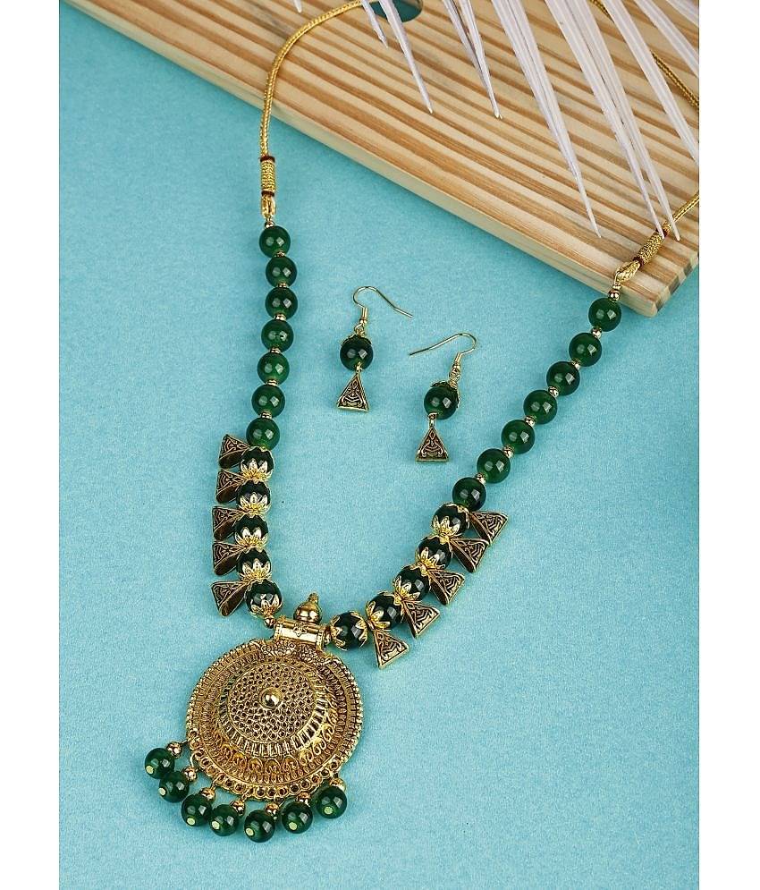 Sunhari Jewels Green Alloy Necklace Set ( Pack of 1 )