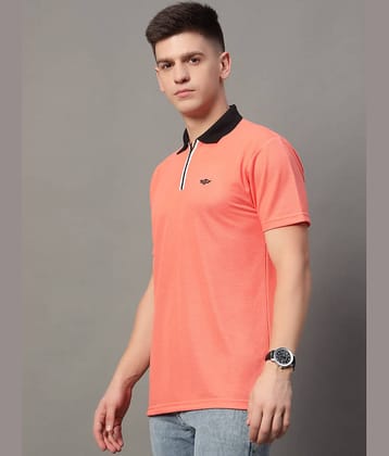 GET GOLF Pack of 1 Cotton Blend Regular Fit Solid Half Sleeves Men's Polo T Shirt ( Orange )