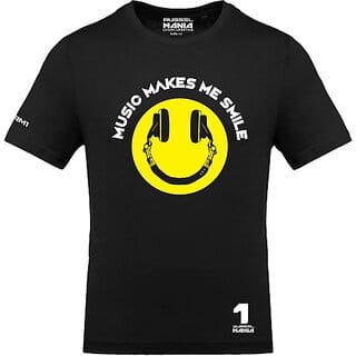 Fastbend Mens Black Printed Cotton Blend Round Neck T-Shirt