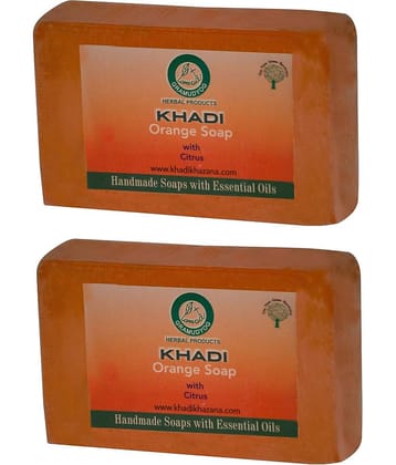 Khadi Herbal Orange Soap - 125gm (Pack of 2)