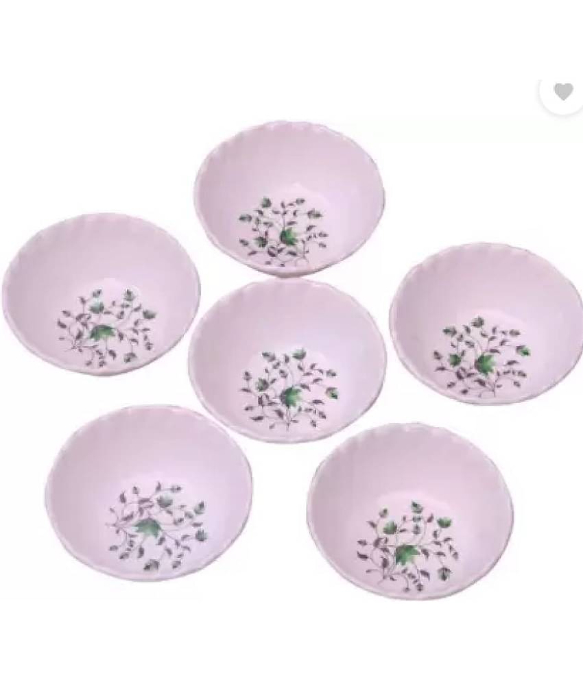 cranival - M-502 round bowl set 6 pcs White Melamine Dinner Set ( Pack of 6 )
