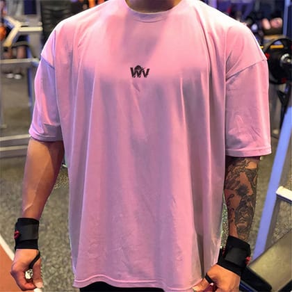 Born To Wild Oversized T-shirt (Light Pink)-S