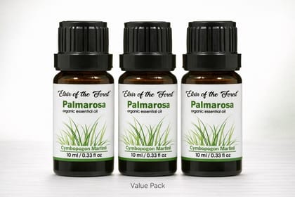 Elixir of the Forest Palmarosa Essential Oil 10 ml x 3 Pack | Skin Balancing | Daily Aromatherapy