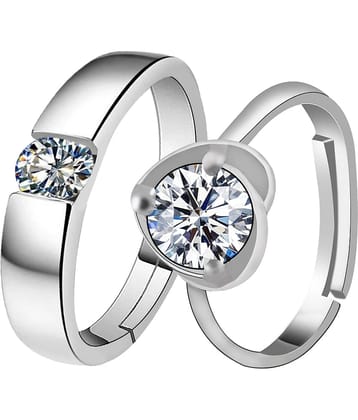 Some One Speical For Couple Ring Valentines  Lover Gift Adjustable  Silver Plated Couple Ring Set  Women And Men