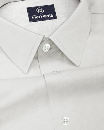 Men Iron Free Casual (Imported Linen) Shirt- White-M