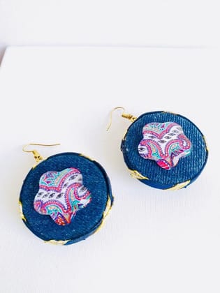 THE STORY OF WAVES ' DENIM GLASS EARRING - DARK BLUE GOTTA