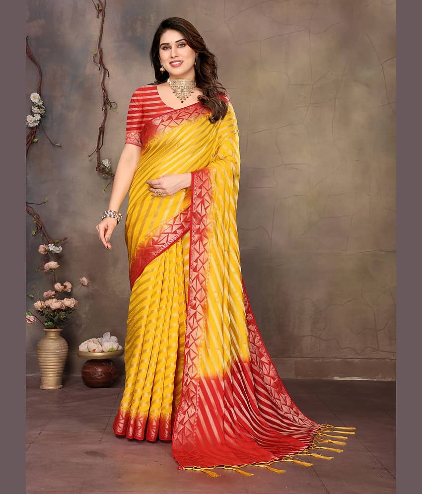 Sidhidata Silk Dyed Banarasi saree With Unstitched Blouse Piece ( Light Green )