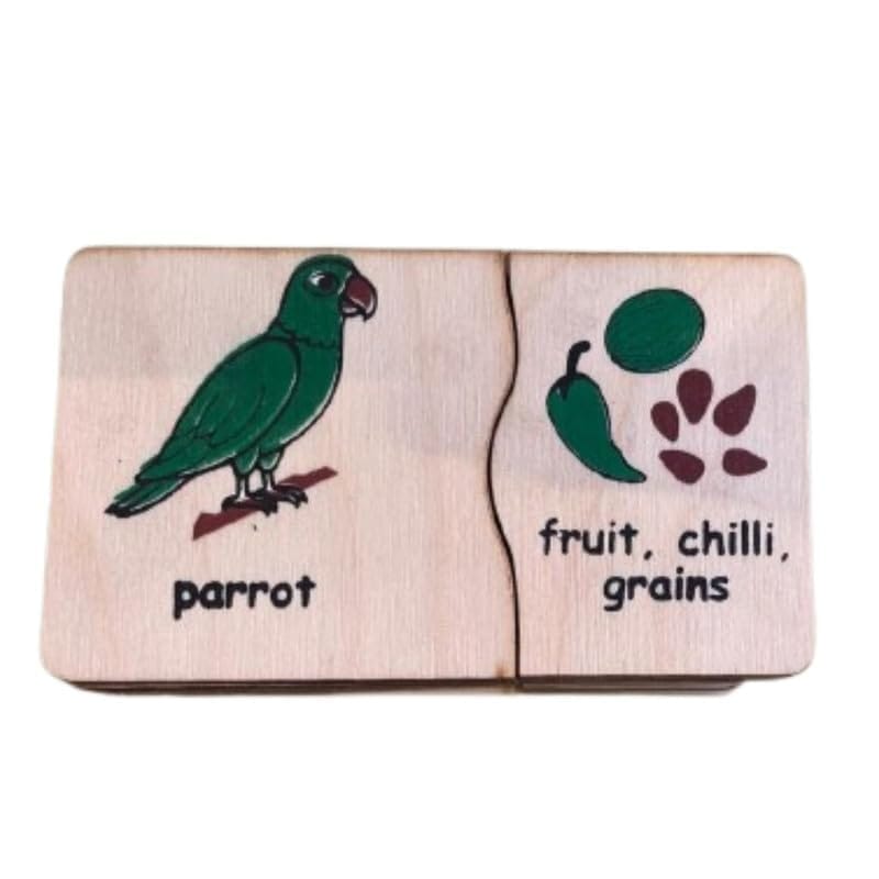 Zuvoy Who Eats What - Wooden Animal Food Matching Puzzle | Montessori Educational Toy for Kids | Fun Learning Matching Game for Toddlers & Preschoolers