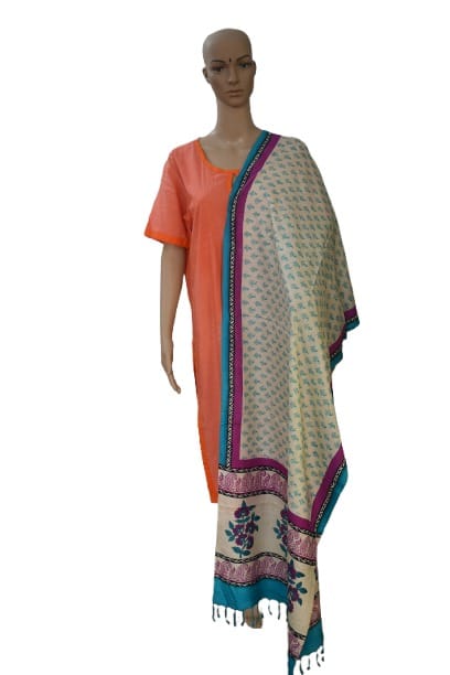 Pure organic Tussar Eri Printed Stole