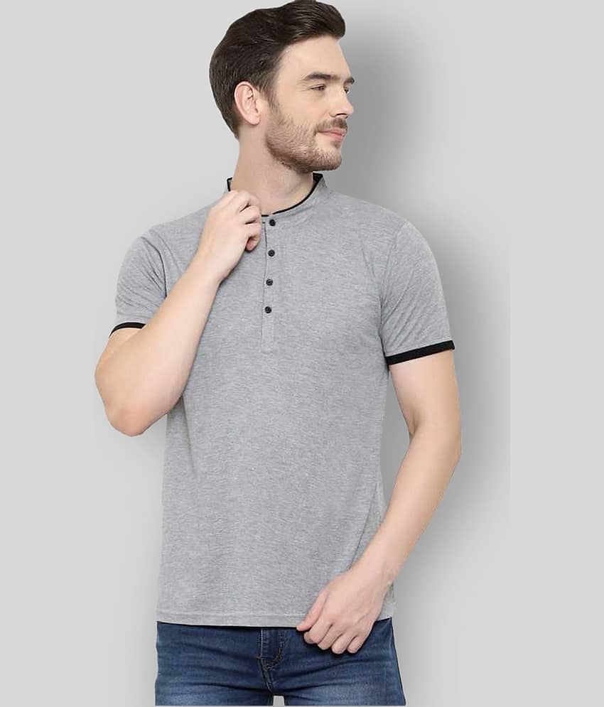 Glito Pack of 1 Cotton Blend Regular Fit Men's T-Shirt ( Grey )