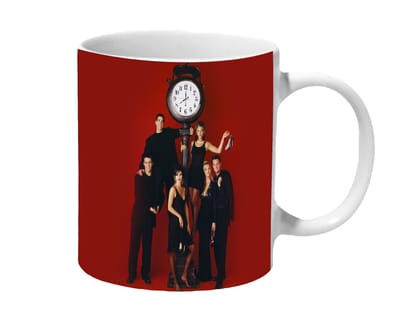 Multicolor Friends On The Classy Clock Ceramic Mug