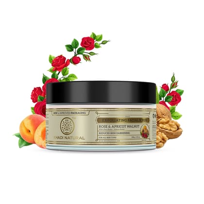 Khadi Natural Apricot & Walnut Face Cream Scrub with Rose - 100gm