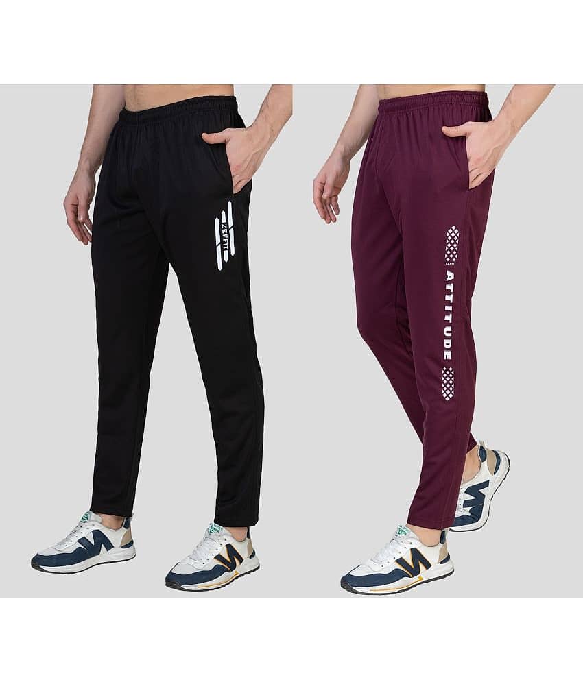 Zeffit - Multicolor Lycra Men's Trackpants ( Pack of 2 )