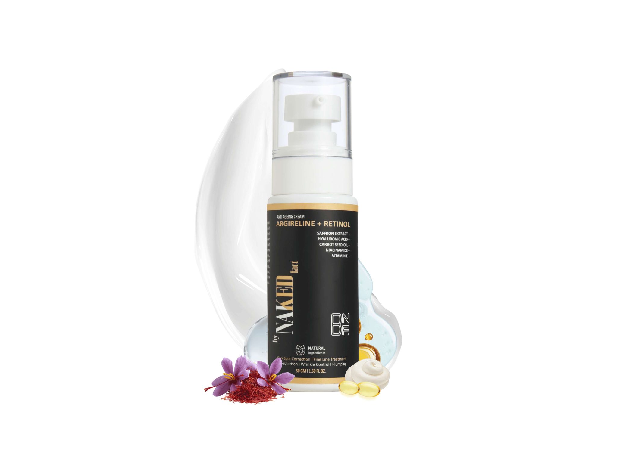 By NAKED fact Collagen++ Anti Ageing Cream with Retinol & Argireline, Reduces Fine Lines & Wrinkles, Dark spot corrector, For Mature, Combination & Dry Skin, 50gm
