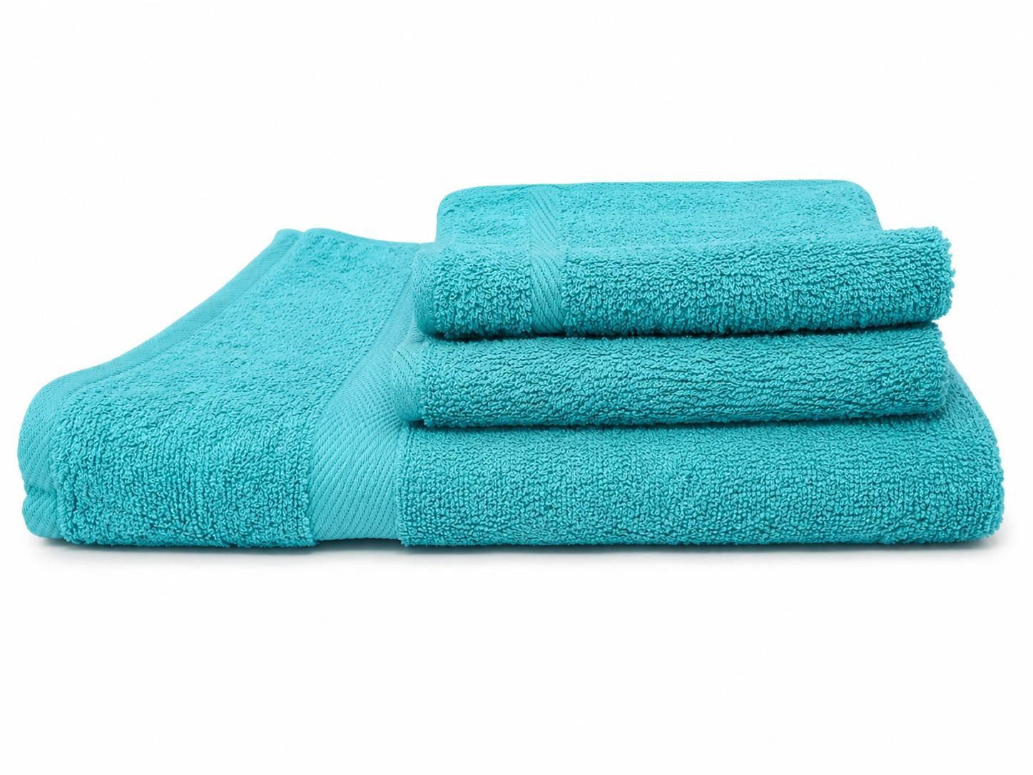 BLOSSOM GREEN DOBBY BORDER BATH TOWEL Set of 3 – 100% Cotton Ultra Absorbent Soft Towels, Bath Towel, Hand Towel & Face Towel Combo for Bathroom, Gym, Travel, Sports & Yoga for Men & Women (Sea Side)