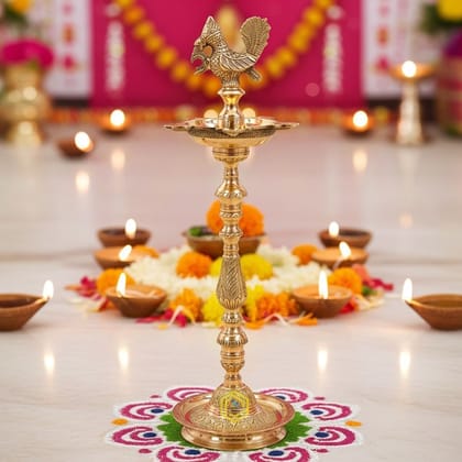 Brass Table Decor Mahabharat Oil Lamp Deepak  - Decorative Brass Diya for Home D�cor, Height : 24 Inch (FMAS686 E)