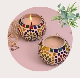 Decorative Mogra Jar Candle
