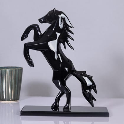 REARING HORSE SCULPTURE-Black