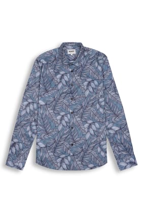 FLORAL PRINTED SHIRT IN GREY-M