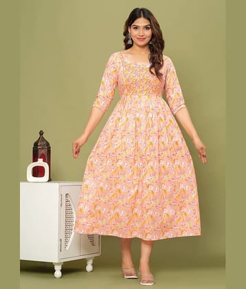 Nevisha Style Peach Cotton Maternity Kurta Single