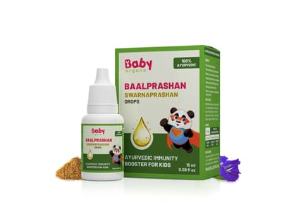 BabyOrgano Baalprashan Swarnaprashan | 24K Gold Ash | Immunity Booster Drops | Supports Growth | 100% Ayurvedic | FDCA Approved | 15ml | 0-15 Years