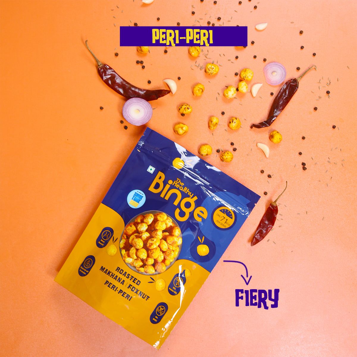 Roasted Makhana: Peri-Peri Family Pack Roasted Makhana: Peri-Peri Family Pack - Pack of 4