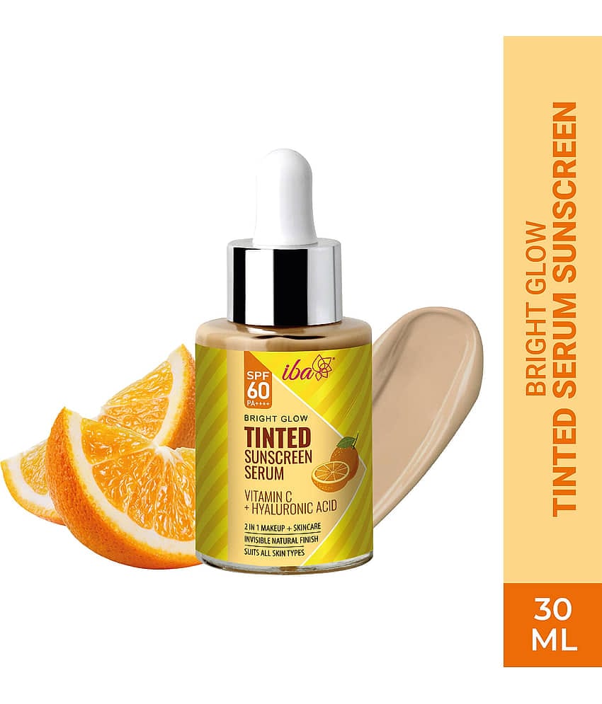 Iba Bright Glow Tinted Sunscreen Serum for All Skin Types SPF 60 PA++++, 30ml, (Pack of 1)