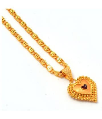 Jewar Mandi New Design Gold Plated Locket/Pendant with Link Chain Daily use for Men, Women & Girls, Boys
