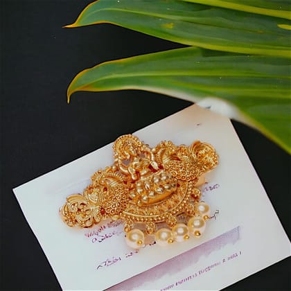 Women Gold-Toned Beaded French Barrette