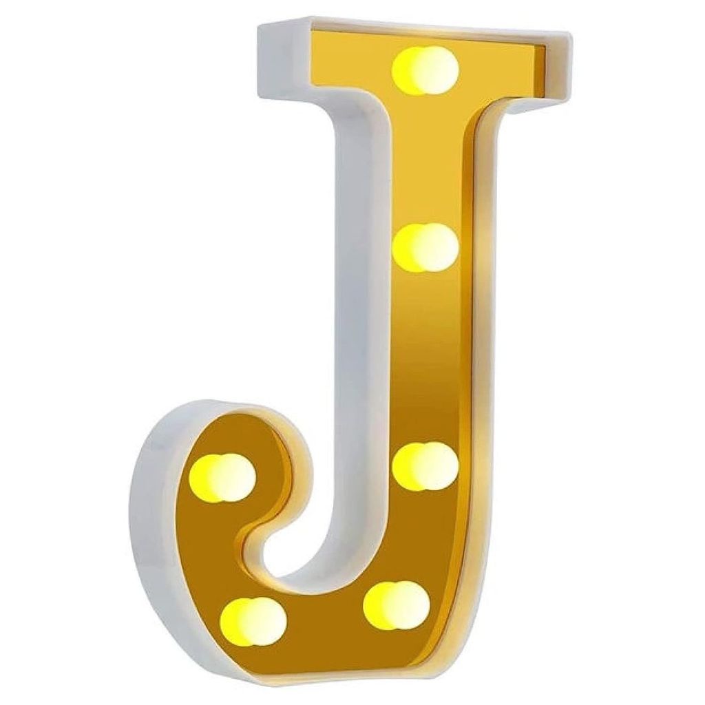 LED Golden Marquee Alphabet J-1PC - Party and Festive Needs | Buy online on ZillyBuy