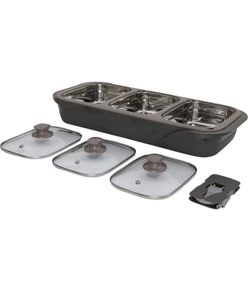 Jaypee Plus Dark Grey Steel Serve Casserole ( Set of 1 , 1000 mL )