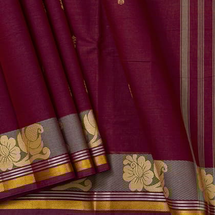 Maroon Chettinad Cotton Saree PV SK CC 230