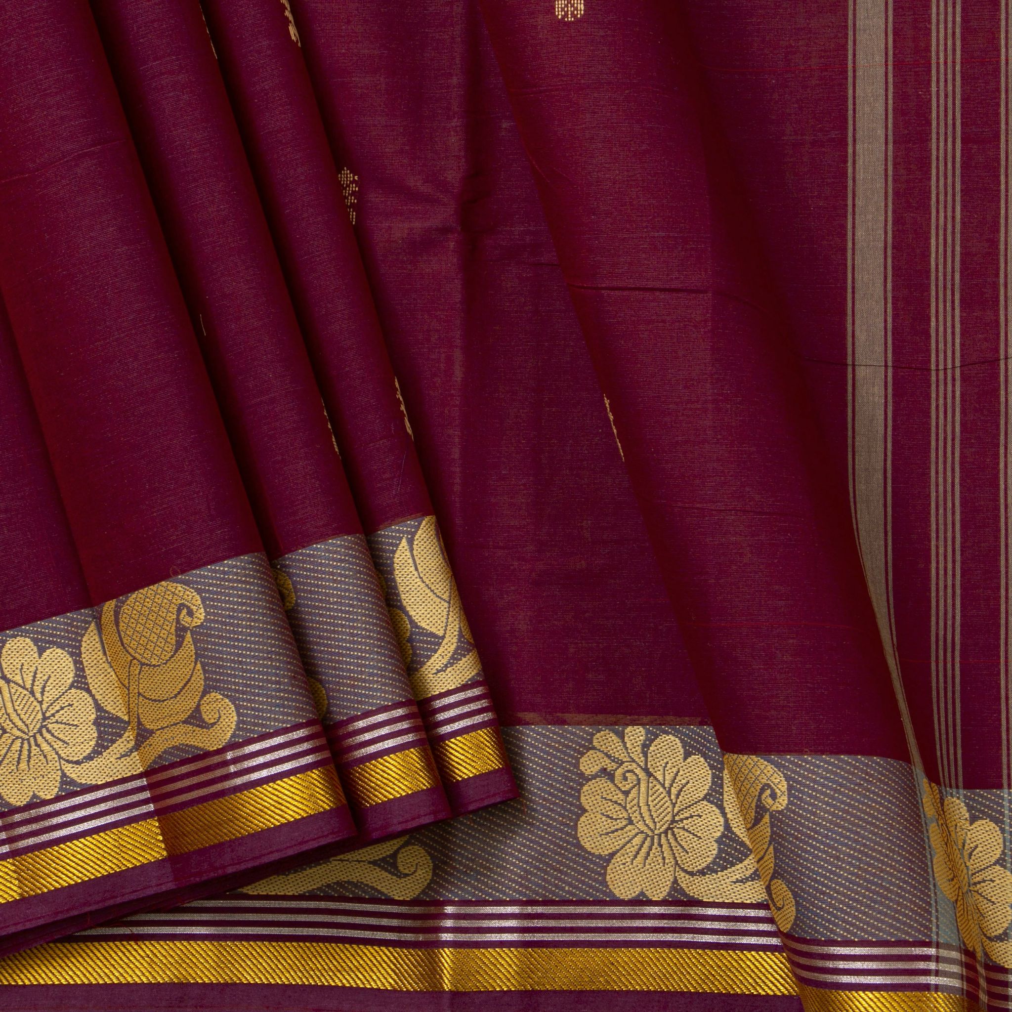 Maroon Chettinad Cotton Saree PV SK CC 230
