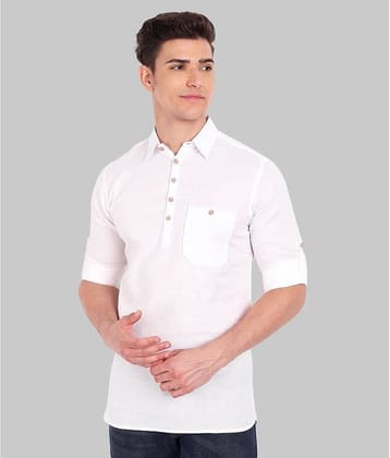 UNI VIBE Orange Cotton Men's Shirt Style Kurta ( Pack of 1 )