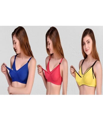Desiprime Pack of 3 Cotton Non Padded Women's Everyday Bra ( Multicolor )
