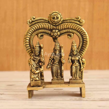 Brass Ram Darbar Murti for Home Ram Parivar Brass Idol Set for Puja - 4.5 Inch Height
