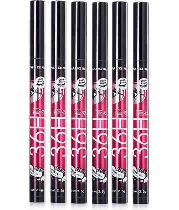 Yanqina Black color 36 hrs Liquid Eyeliner | Pack of 6