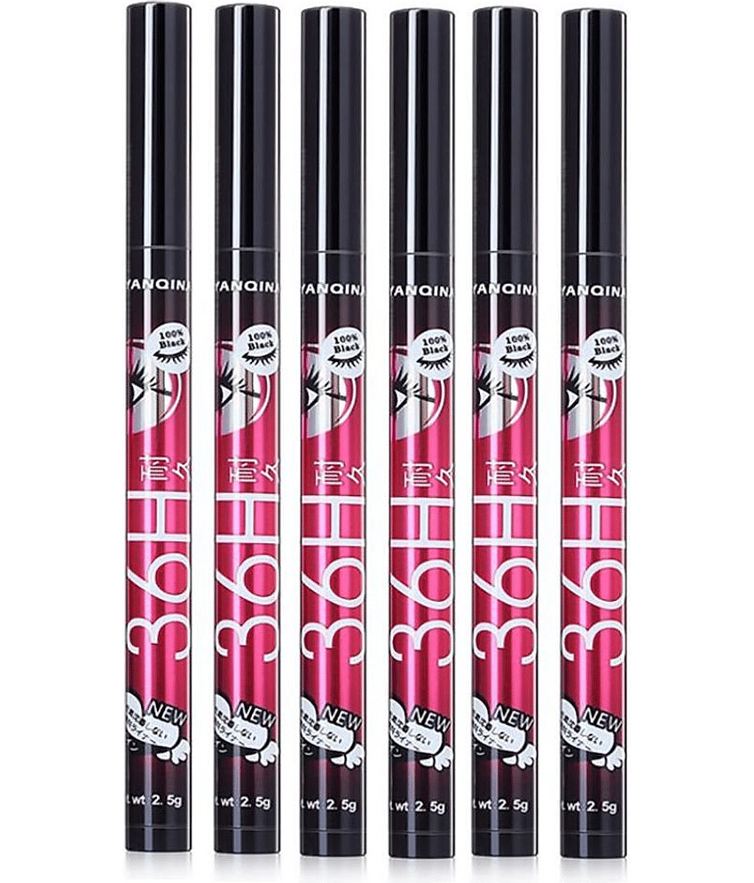Yanqina Black color 36 hrs Liquid Eyeliner | Pack of 6