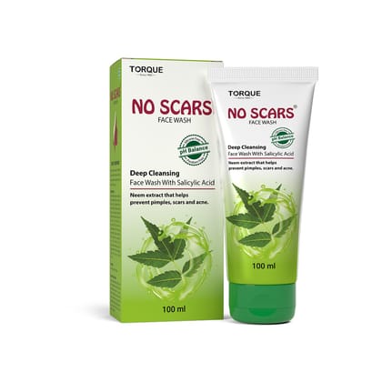 No Scars Pimple Clear Face Wash With Neem & Salicylic Acid|Fights Pimples|Reduces Marks|Purifies Skin|Gently Cleanses|Controls Excess Oil|For All Skin Types|For Men And Women|100ml-Pack of 2