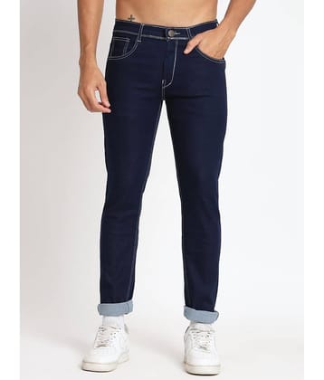 RAGZO Slim Fit Basic Men's Jeans - Navy Blue ( Pack of 1 )
