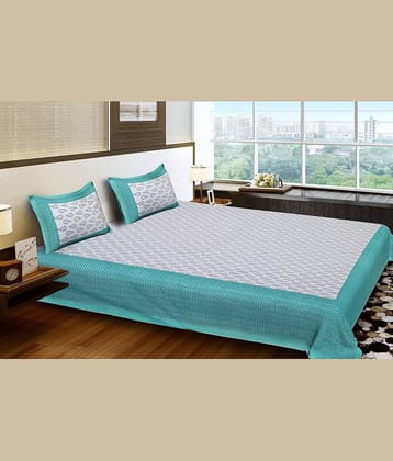 PETROSOLY Cotton 1 Double Queen Bedsheet with 2 Pillow Covers ( White )