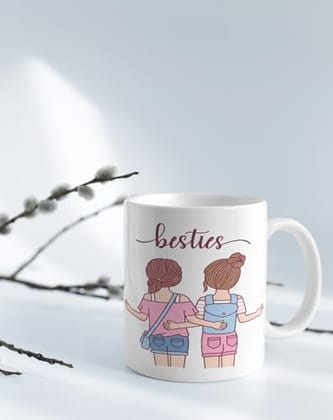 The Magical Gifts Besties Theme Printed Mug 325ml Gift for Best Friend Girls Friendship Day Birthday Cute Coffee Tea Cup for Sister BFF School College Buddy Relationship