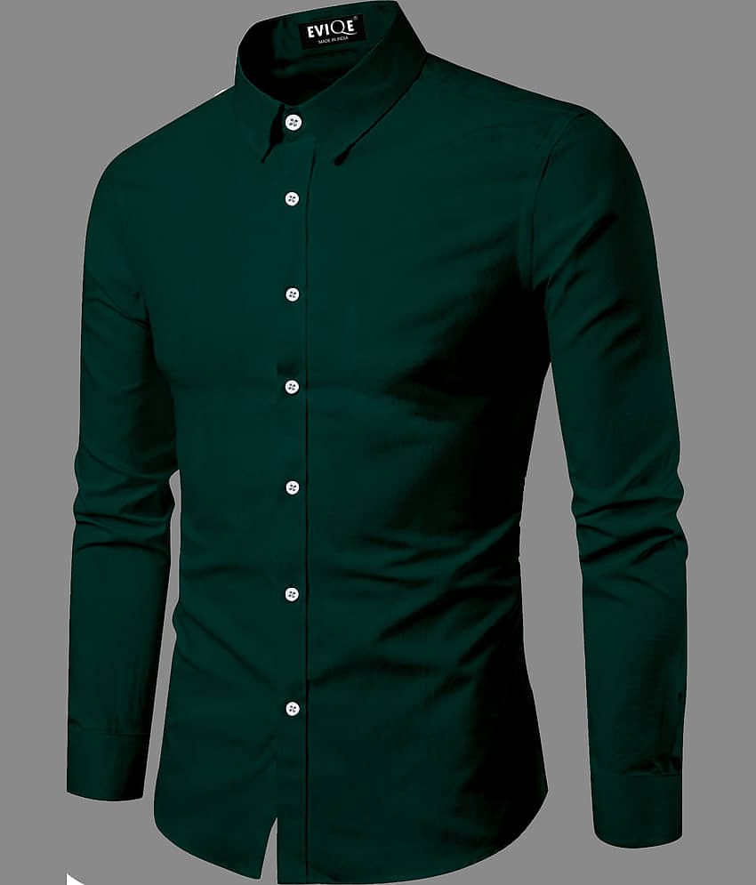 Eviqe Cotton Blend Regular Fit Full Sleeves Men's Formal Shirt - Sea Green ( Pack of 1 )
