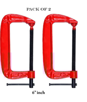 "Laxmi 6"" Inch Heavy Duty G Clamp (Pack of 2) For Holding Products Tools Items C-Clamp