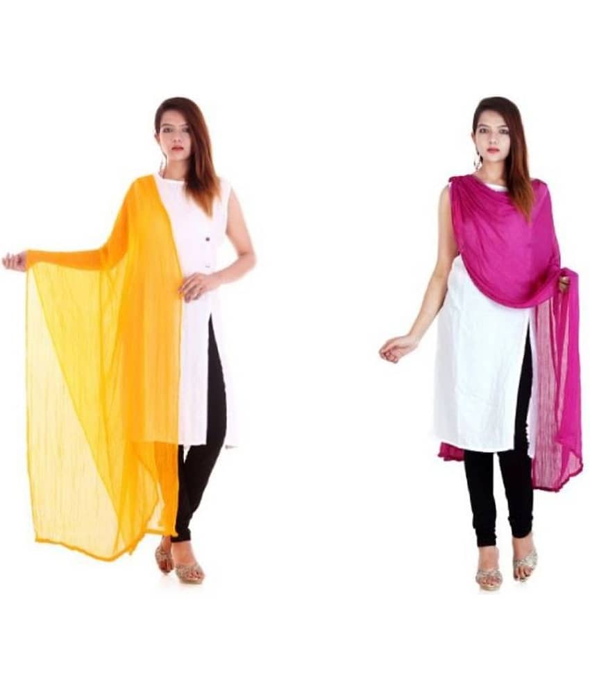 Apratim Multicoloured Chiffon Self Dupatta