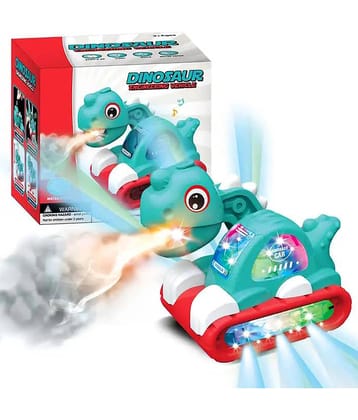 RAINBOW RIDERS Dinosaur Engineering Vehicle /  Engineering Dinosaur Smoke Spray Vehicle Toy for Kids /  Dinosaur JCB Vehicle For 3+ Years Girls & Boys / Water Vapour Dinosaur  Excavator Toy  /  Light & Music , Bump & Go Action Dinosaur Vehicle .