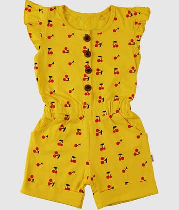 CATCUB Girls Cotton Jumpsuit ( Pack of 1 , Yellow )