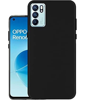 Spectacular Ace - Black Silicon Silicon Soft cases Compatible For Reno 6 5G ( Pack of 1 )
